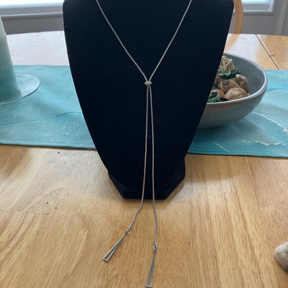 Silver Lariat with Sliding Length Adjuster  EUC - Picture 6 of 8